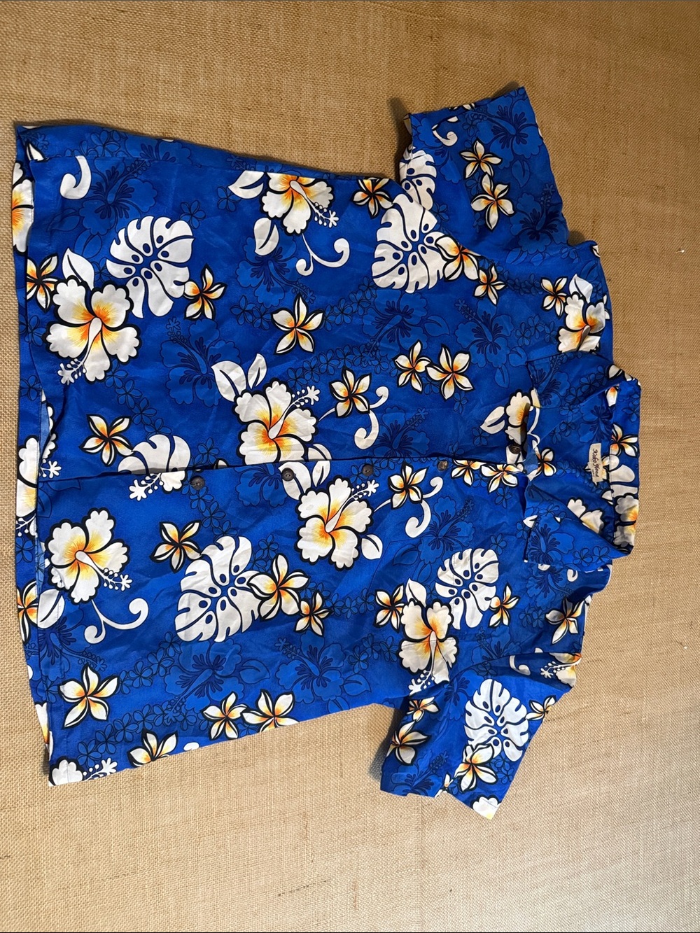 Blue Floral Hawaiian Button-Down Shirt